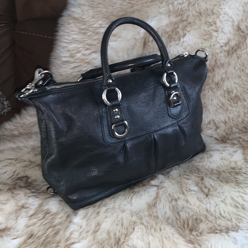 Coach Black Leather Satchel - Picture 3 of 16
